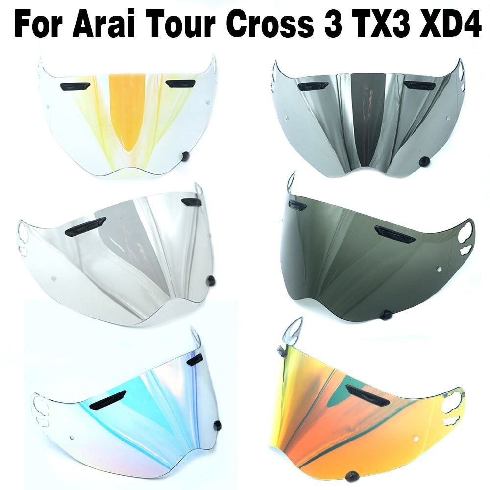 順順車品-適用於 Arai Tour Cross 3 Cross3 TX3 XD4 頭盔遮陽板電鍍頭盔光致變色鏡片防風頭