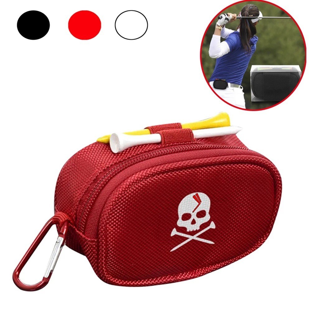 新款韓版高爾夫裝球包 骷髏圖案高爾夫小球袋 小腰包高爾夫配件包