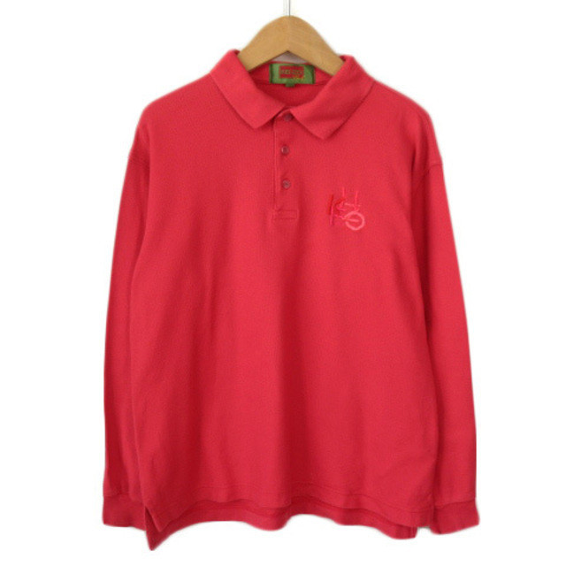 Kenzo Opolo衫 襯衫高爾夫球運動 棉 紅色 長袖 日本直送 二手