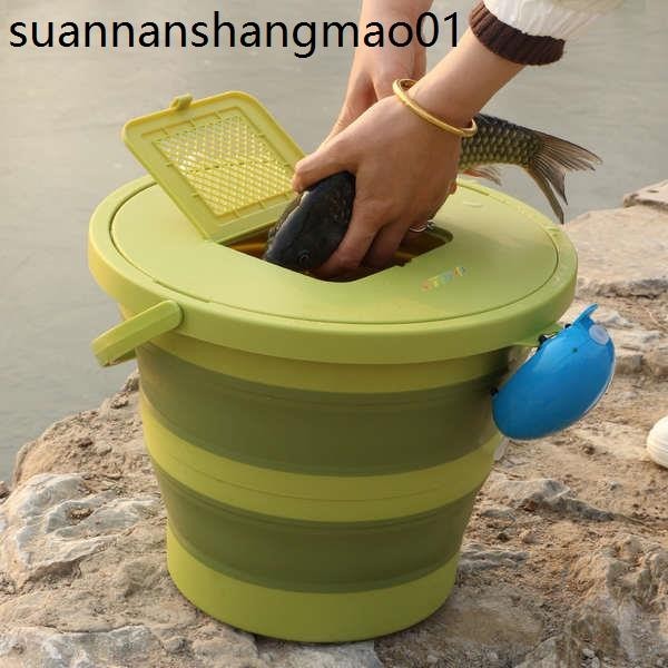 摺疊桶水桶戶外釣魚桶大中小號車用旅行洗車桶家用便攜式加厚塑膠