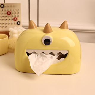 創意小怪獸陶瓷紙巾盒家用客廳茶几餐桌抽紙盒可愛 WNBT