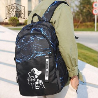 ARISH121大容量背包,帶發光圖案透氣防水夜光書包,韓文版聚酯可調黑色登山包青少年男孩女孩