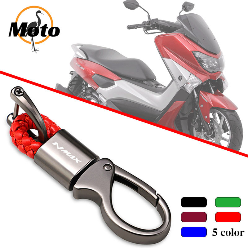 山葉 適用於 YAMAHA NMAX 125 155 NMAX125 NMAX155 高品質摩托車配件編織繩鑰匙圈金屬鑰