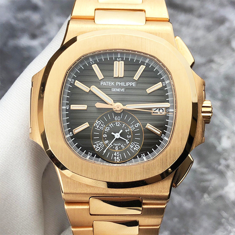 [B.D] Patek's Watch  鸚鵡螺5980/1R-001金殼金帶男士手錶18玫瑰金機械錶