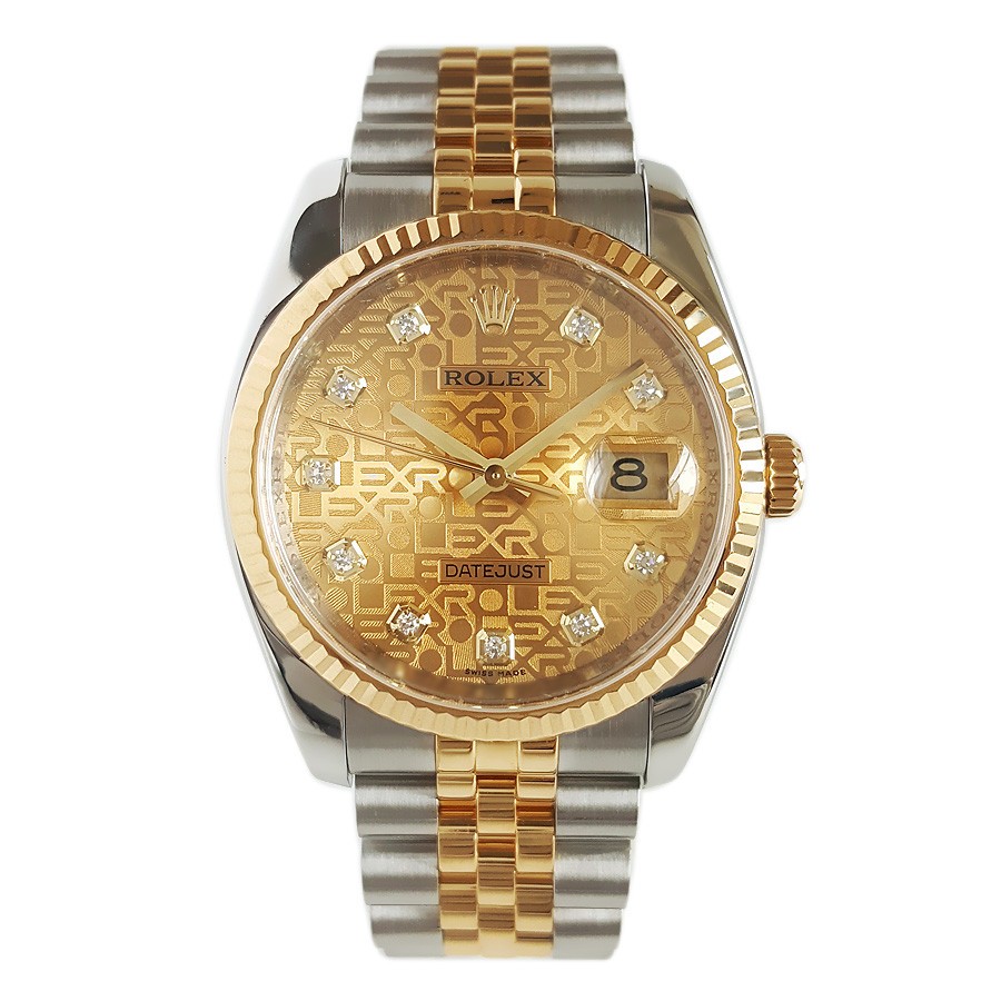 日誌型18K黃金原鑲鑽電腦盤自動機械手錶男士116233