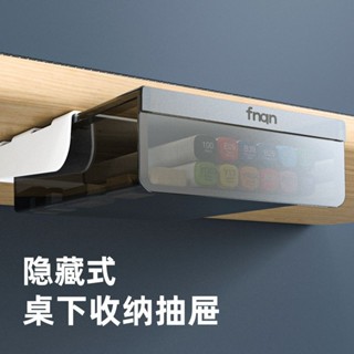 【臺灣出貨】桌面收納盒 辦公桌文具抽屜式 整理書桌桌下置物架 小隱形神器貼上