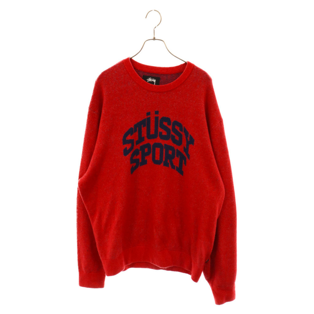 STUSSY Stussy 運動毛衣運動標誌圓領長袖針織毛衣紅 117104 日本直送 二手
