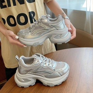 ［DOMO］歐洲站潮牌百搭老爹鞋女2024年新款網面舒適透氣增高百搭運動女鞋
