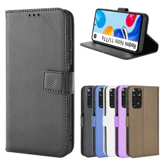 適用紅米Note11S手機殼Note 11 Pro 4G/5G海外版翻蓋皮套鑽石紋卡