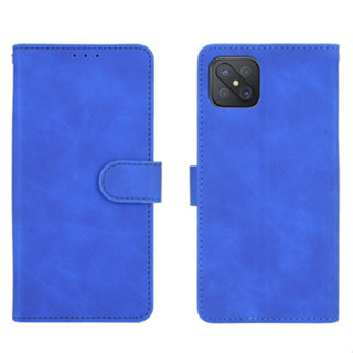 適用oppo A92S手機殼保護套Reno4 Z 5G翻蓋磁扣插卡膚感牛皮紋商務皮套素面色書本式手機殼