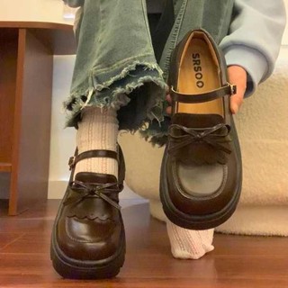 瑪莉珍鞋 女涼鞋厚底 厚底福樂鞋 圓頭百搭厚底小皮鞋女2025新款春季英倫風復古粗跟增高瑪麗珍單鞋