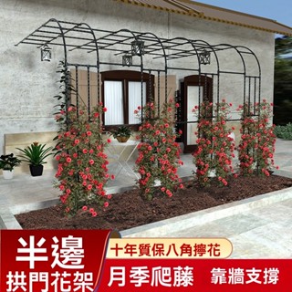 【免運】半邊拱門花架爬藤架鐵線蓮月季葡萄架子蔬菜庭院戶外固定支架園藝