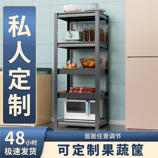 ✨臺灣出貨✨1 定製廚房收納置物架落地式多層傢用微波爐電器電飯煲陽臺儲物架