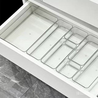 臻品家居 抽屜分隔內建收納盒書桌文具亞克力透明桌麵化妝品雜物整理置物盒