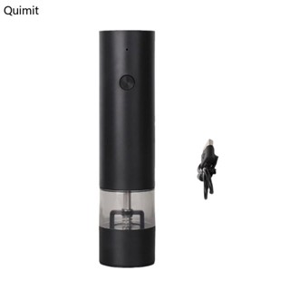 Quim 電動胡椒鹽磨機電動香料研磨機套裝可調節粗磨可調研磨機套裝用於烹飪