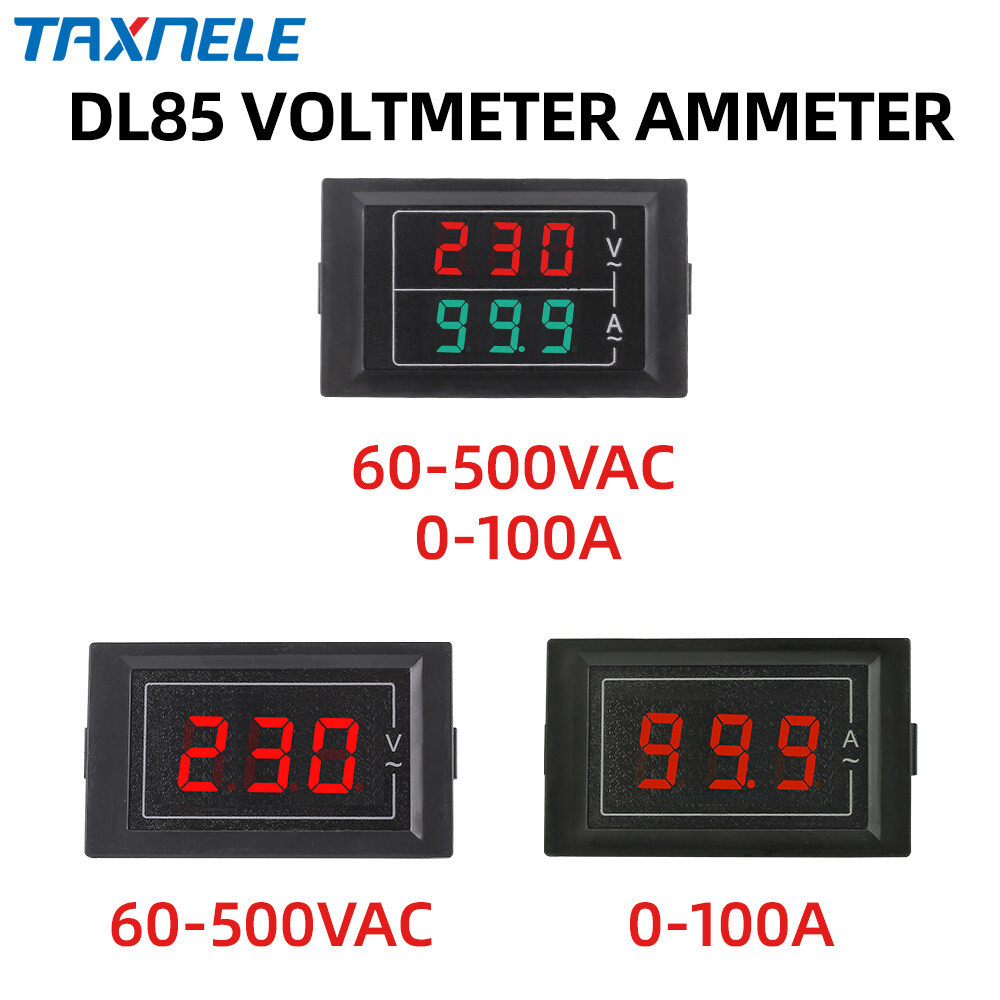 Taxnele DL85 AC 60-500V 110V 220V 380V 100A 雙顯示電壓電流表檢測器LED電壓