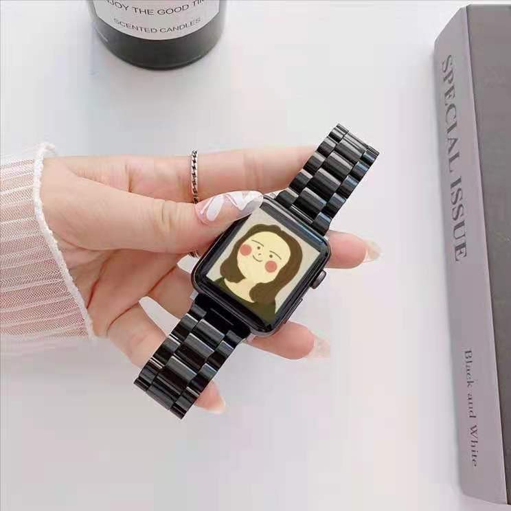 【特價】適用於apple watch6三珠錶帶蘋果手錶5432代簡約錶帶三星華為22mm錶帶