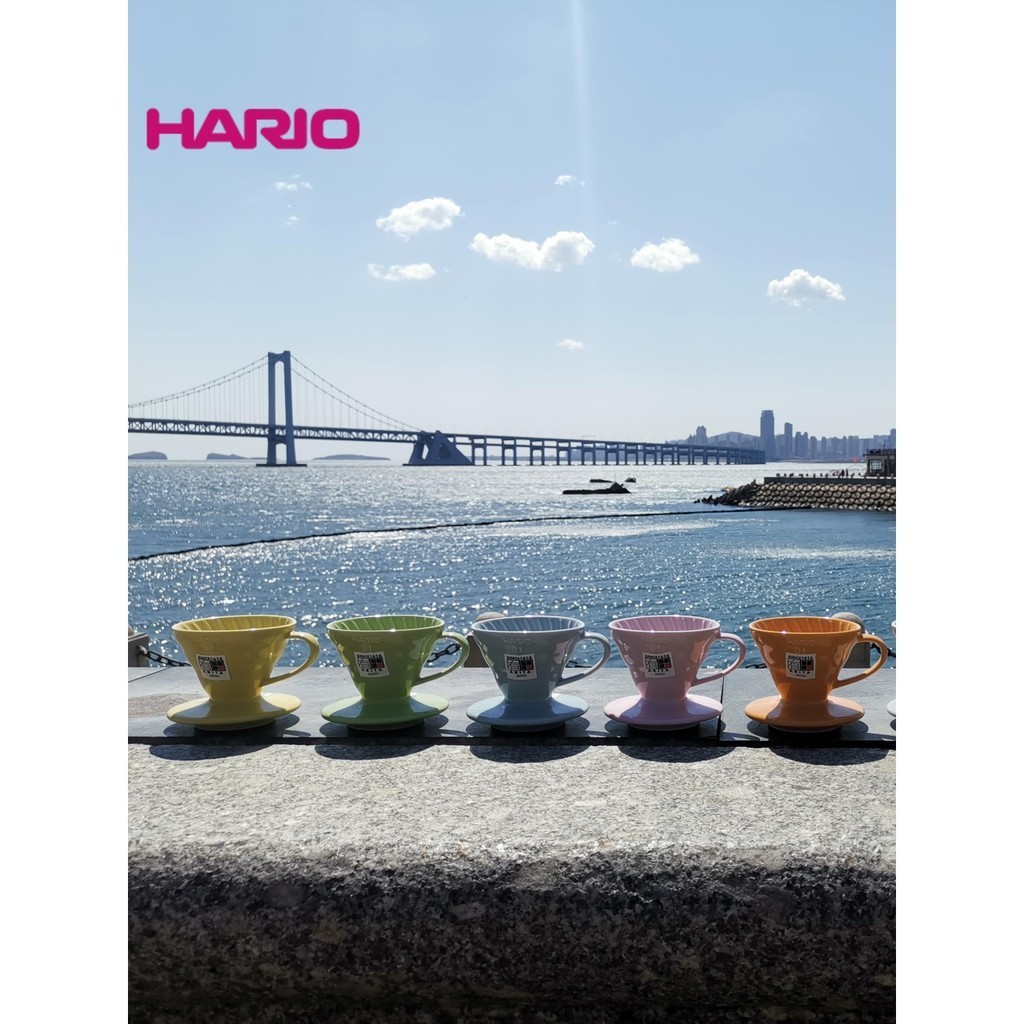 【熱賣 咖啡配件】日本原產HARIO陶瓷濾杯 有田燒V60手衝咖啡過濾器 彩色滴濾杯