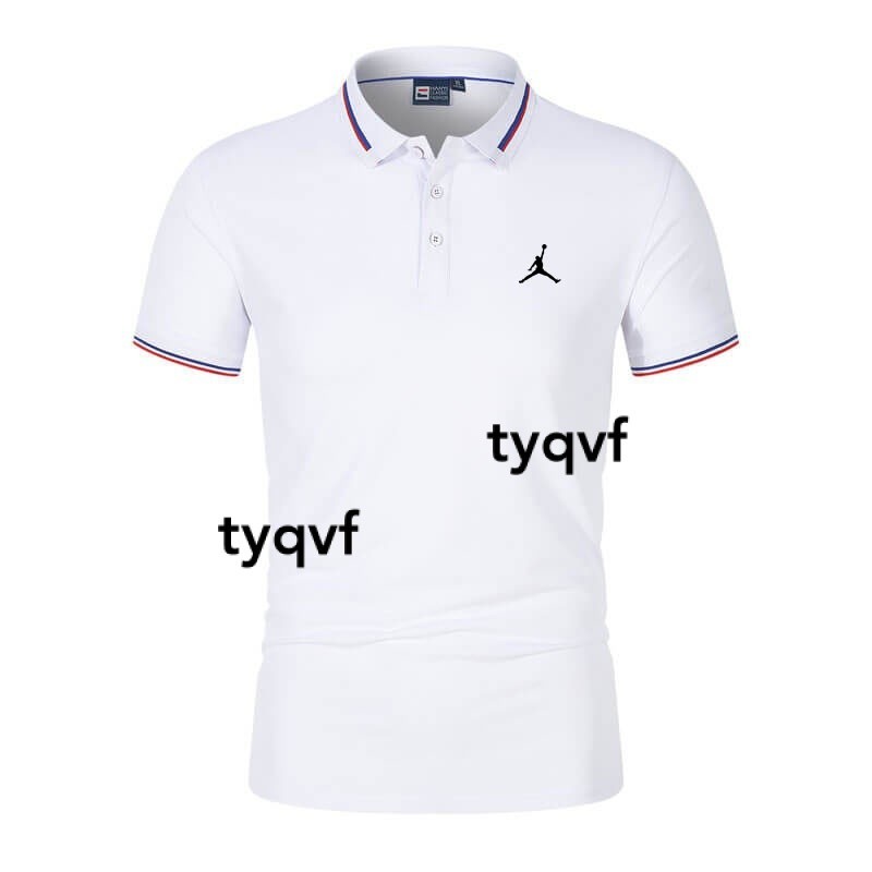 8 色 Jordan 夏季時尚商務男士翻領襯衫短袖 Polo 男士上衣 M-4Xl 現貨 0160