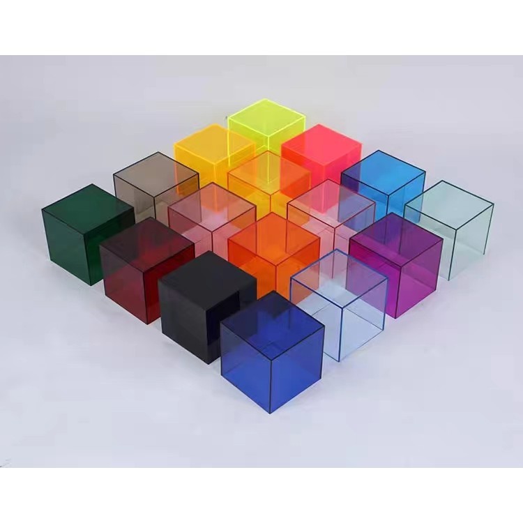 客製化 亞克力定製彩色展示櫃置物架收納盒防水防塵燈光盒裝飾有機玻璃板