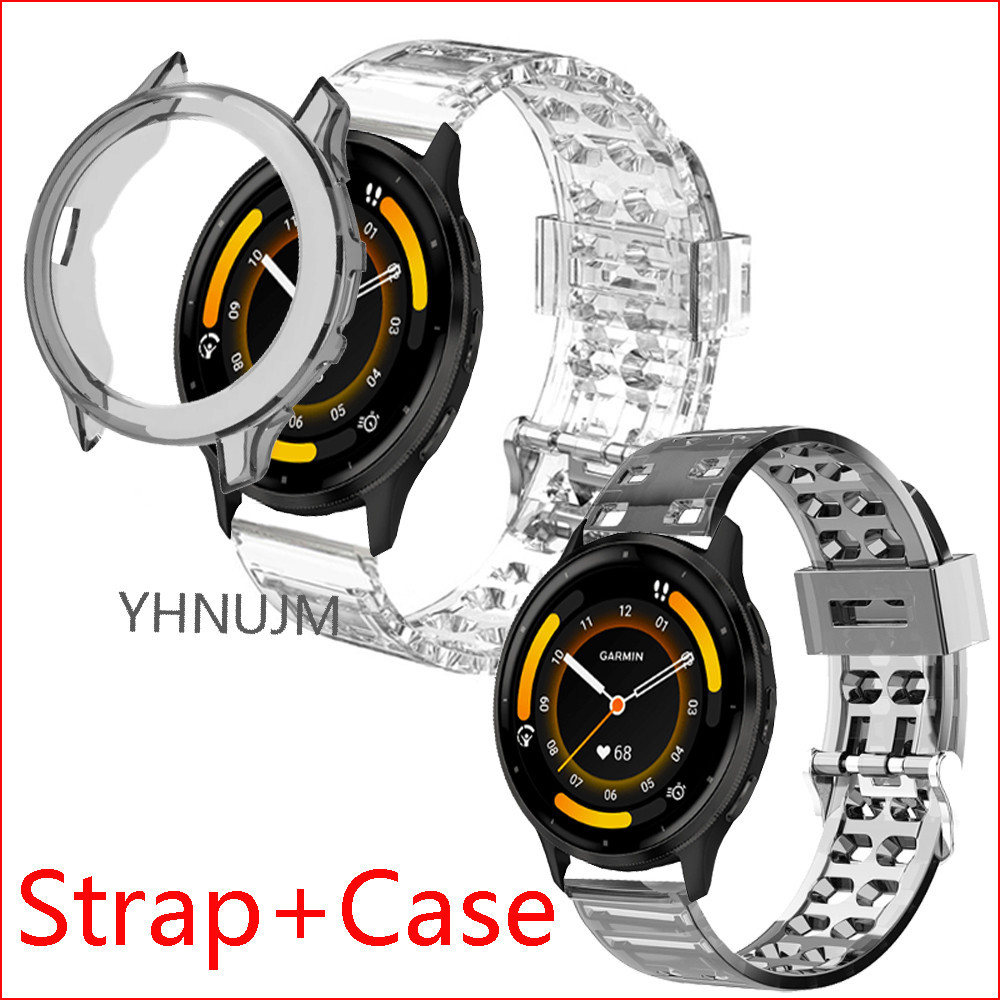 適用於 Garmin Venu 3 智能手錶運動錶帶 TPU 軟帶透明錶帶透明手鍊帶屏幕保護殼