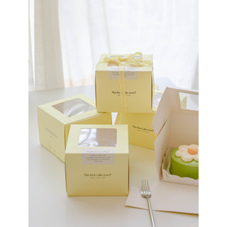 【現貨】【蛋糕盒】ins風 4寸 開窗生日蛋糕盒子 烘焙 慕斯千層甜品西點下午茶包裝盒 訂製