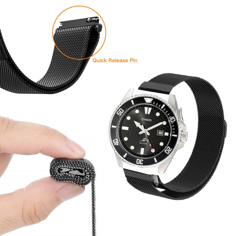 卡西歐 MDV106-1A 智能手錶智能手錶錶帶配件不銹鋼錶帶