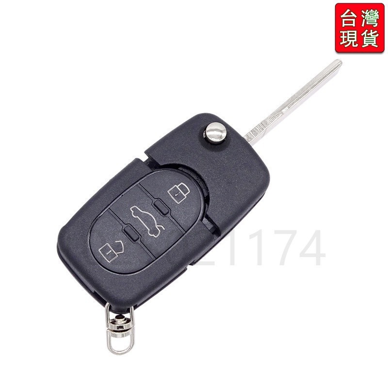 🔥台灣出貨-免運🔥用於奧迪TT A4 A6 A8 Quattro 97-05 3按鈕折疊式汽車鑰匙翻轉盒 #D5HJ