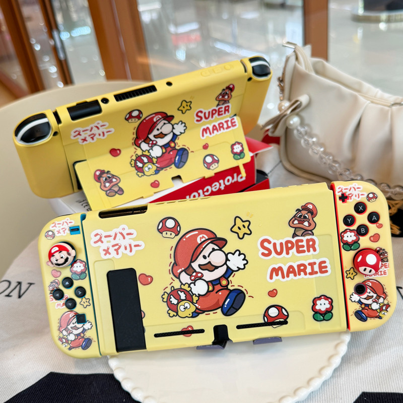 任天堂 可愛的超級馬里奧 Nintendo Switch Oled 矽膠保護殼適用於 Switch V1/V2 Lite