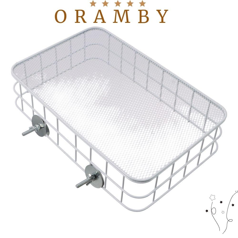 ORAMBEAUTY大鼠籠式平台,防咀嚼設計白色豚鼠藏身小屋,全金屬籃子保持架配件經久耐用心理