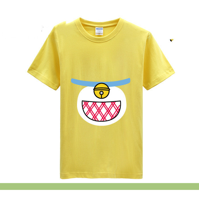 小叮噹機器貓Doraemon哆啦A夢（大熊/源靜香/胖虎）圖案男士百分百純棉圓領短袖T恤