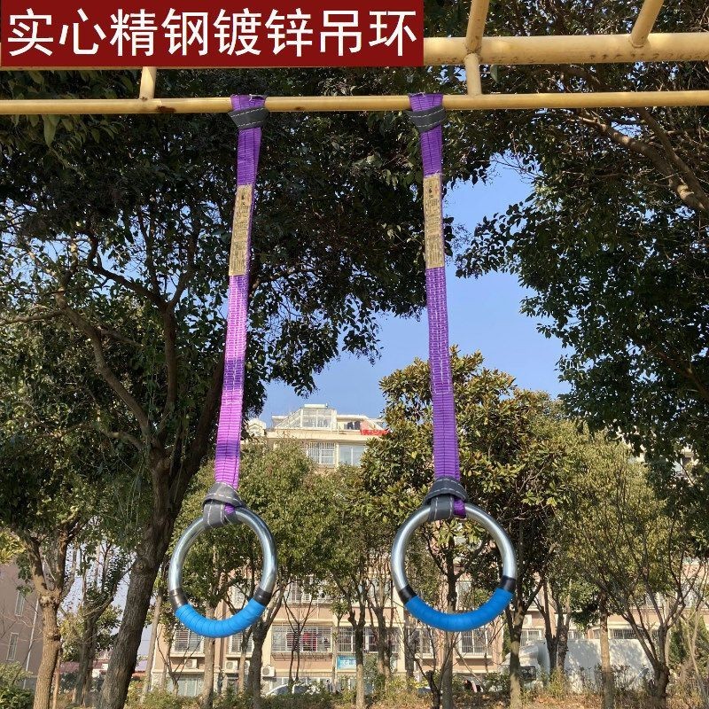 √吊環√現貨 實心精鋼鍍鋅 健身 增高康復腰椎頸椎圓環運動 家用  引體向上 拉環吊環