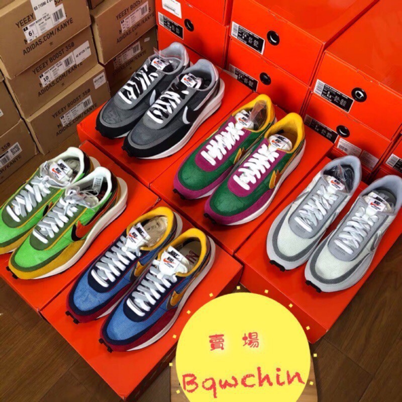 高品質 NIKE LD WAFFLE x SACAI 雙勾 黃綠 灰 黑白 華夫跑鞋 聯名 走秀款 拼接解構