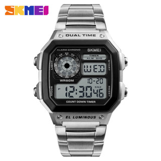 SKMEI 1335 不銹鋼錶帶數字手錶 Reloj Hombre 運動手錶男士 5Bar 防水手錶 1998 1299