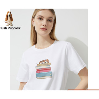 Hush Puppies暇步士女裝純棉簡約印花休閒短袖T恤0518