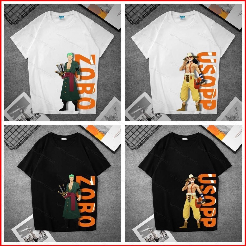One PIECE Roronoa Zoro Usopp Cosplay 布3D夏季T恤動漫短袖上衣