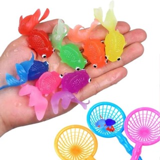 5 件/套假模擬橡膠金魚蟹龜水族箱裝飾嬰兒洗澡水玩具兒童幼兒洗澡淋浴禮物