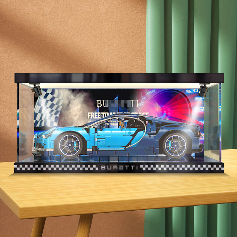 川帝樂高布加迪威龍亞克力展示盒42083防塵透明玻璃模型防塵罩