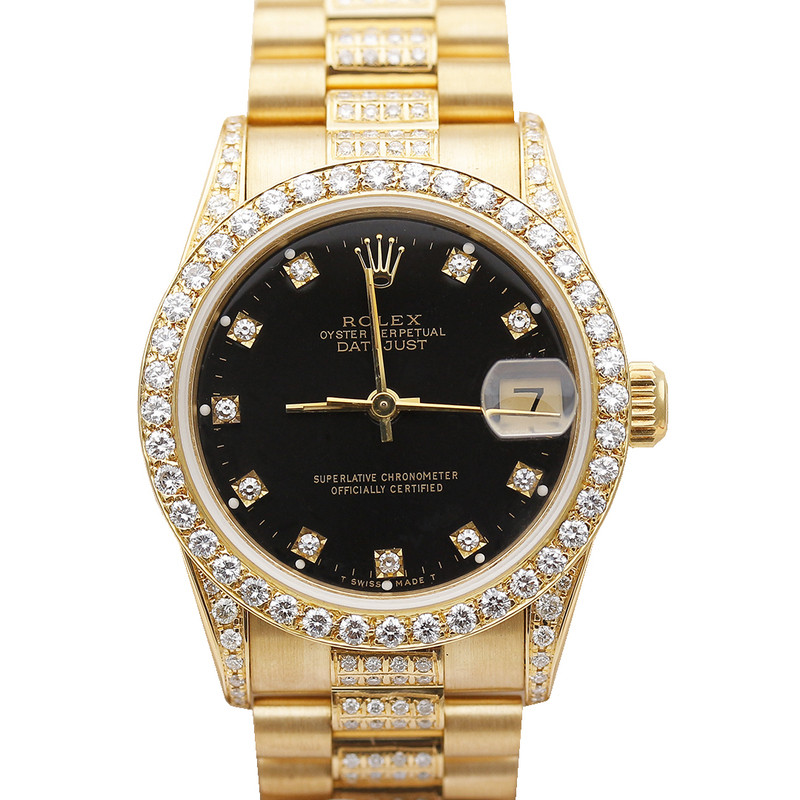 女裝日誌31表徑18K黃金鑲鑽自動機械手錶女士68278