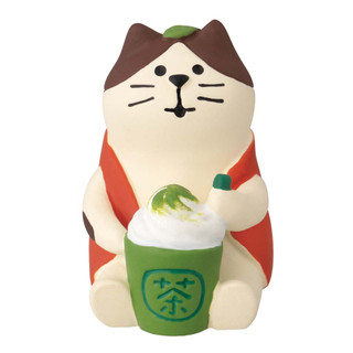 日本 DECOLE Concombre 福茶園公仔/ 抹茶拿鐵貓 eslite誠品