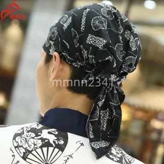 日式廚房工作帽 日系廚師帽 日料店 廚師 帽子日本料理壽司店男女員工頭巾包頭帽 帽子 時尚配件 黑色藍色紅色白色款式多樣