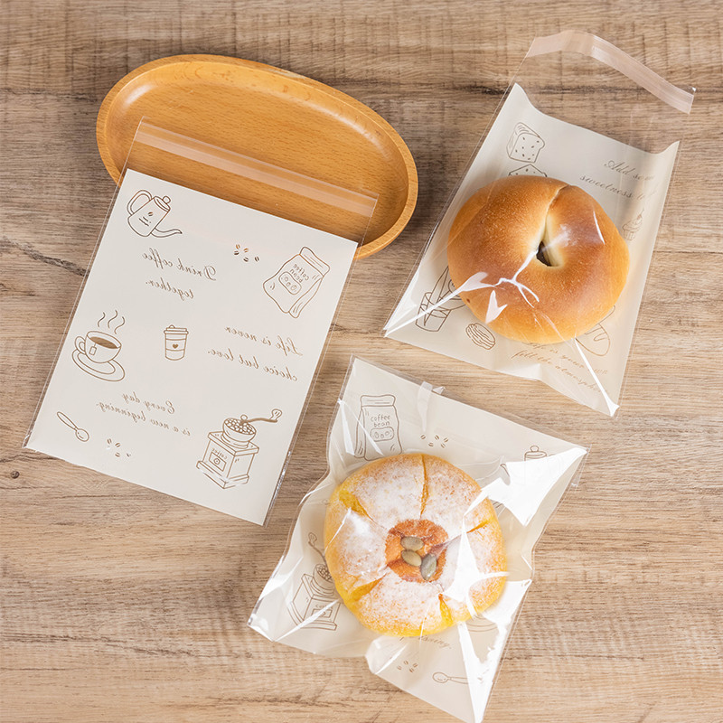 【現貨】【餅乾袋】麵包包裝袋 自封粘 貝果吐司 甜甜圈 餅乾袋子 烘焙 透明 打包 分裝 小單獨