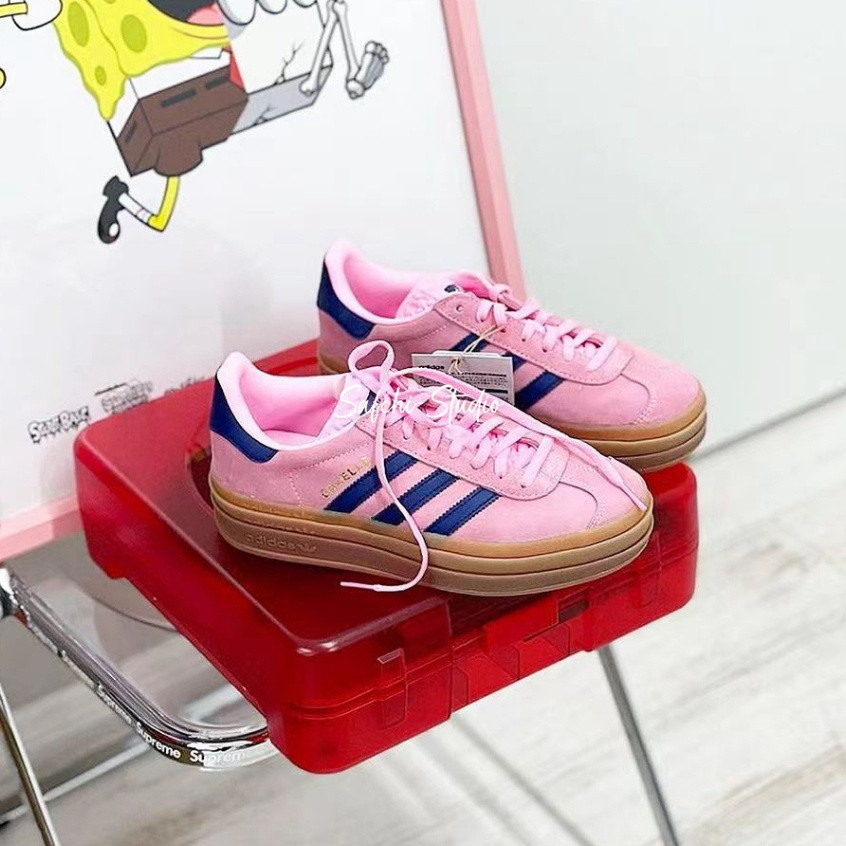 愛迪達 Adidas Gazelle Indoor Bold 芭比粉色粉色厚底女款 H06122