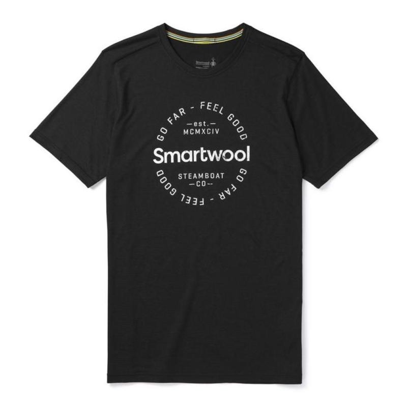 新款smartwool男士戶外休閒純棉t恤印花短袖圓領s441w