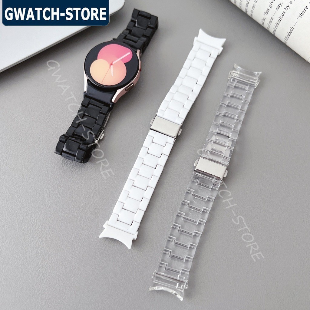 三株錶帶 弧形 三星 Galaxy watch 6 5 4 Classic 錶帶 5Pro 快拆錶帶 PC 仿陶瓷錶帶