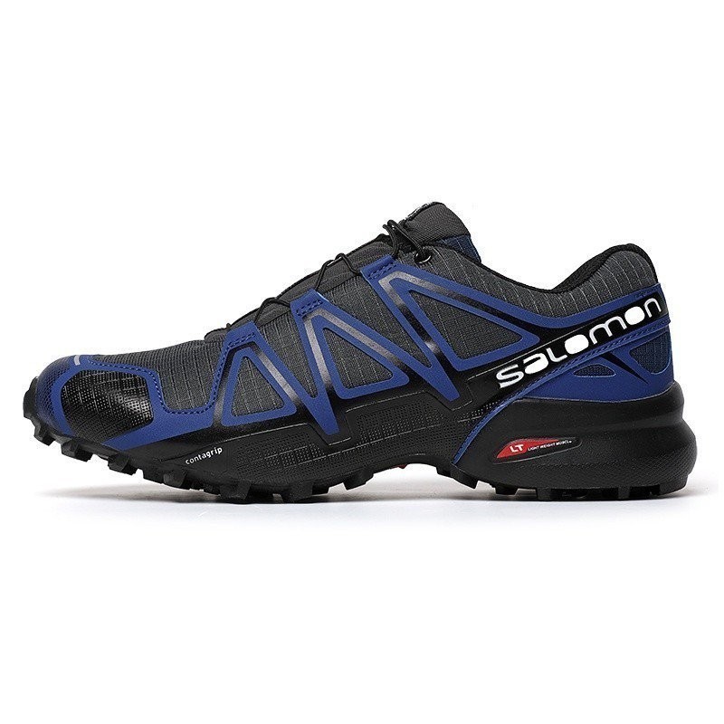 原裝 Salomon Speed Cross 4 男士專業 Salomon 戶外徒步鞋藍色/黑色尺碼 40-46 5HZ