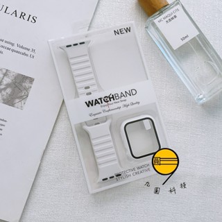 套裝錶帶+保護殼 矽膠防水錶帶 適用於 Apple Watch 10 9 8 7 6 5 SE 42mm 46mm 錶帶