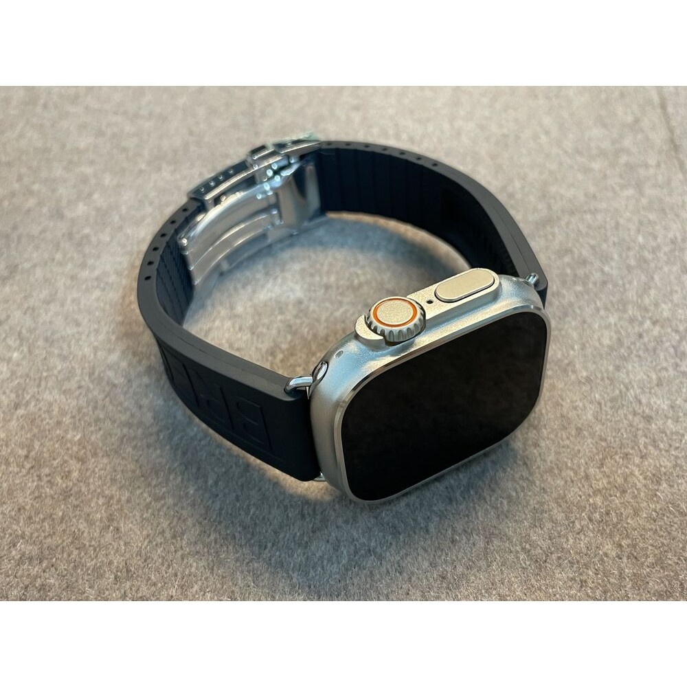 BREITLING 百年靈 Superocean 黑色橡膠錶帶適用於 Apple Watch Ultra 42 44mm