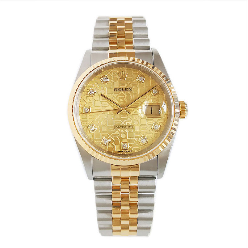 男表日誌型18K黃金原鑲鑽自動機械手錶男士16233