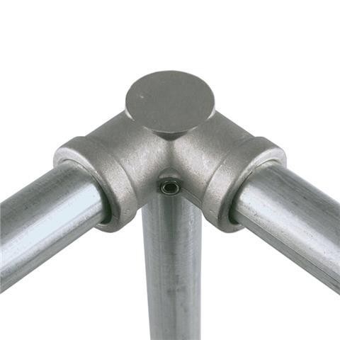 【台灣熱賣】25mm六分鋁合金鍍鋅鋼管連接件32一寸 圓管鐵管水管三通接頭固定件